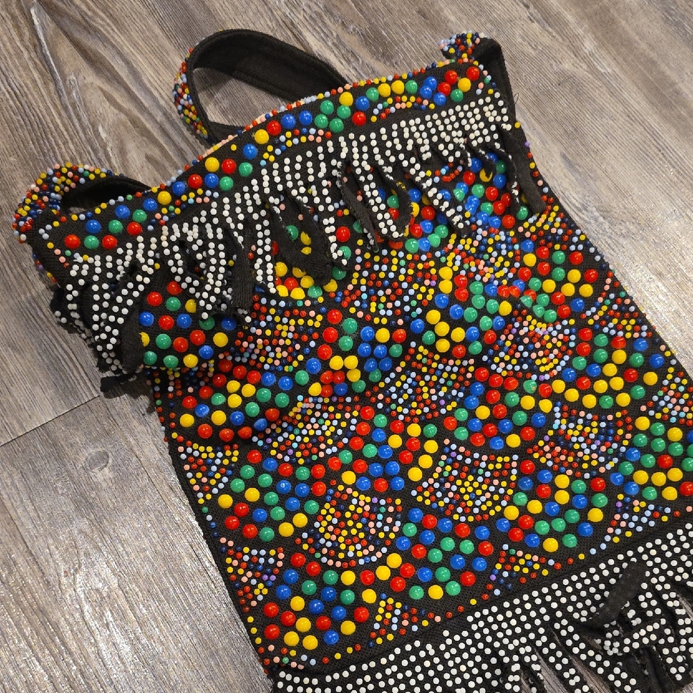 Multicolored Beaded Tote Bag